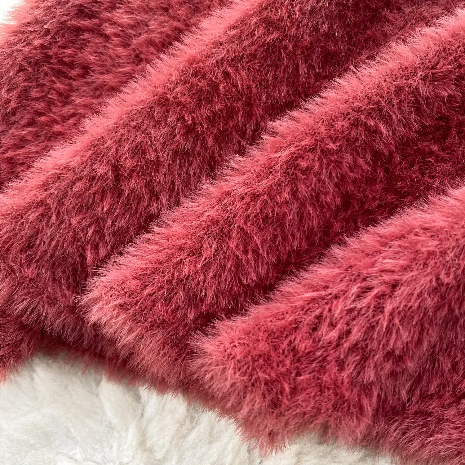 Solid Color Soft Furry Knitted Dress
