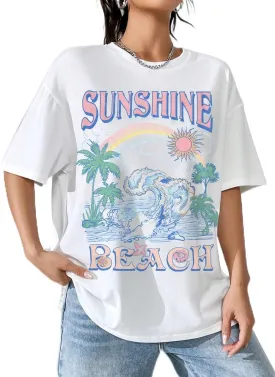 SOLY HUX Women's Graphic Tees Cute Print Short Sleeve Tee Preppy Clothes Casual Vintage Summer Oversized T Shirt Top