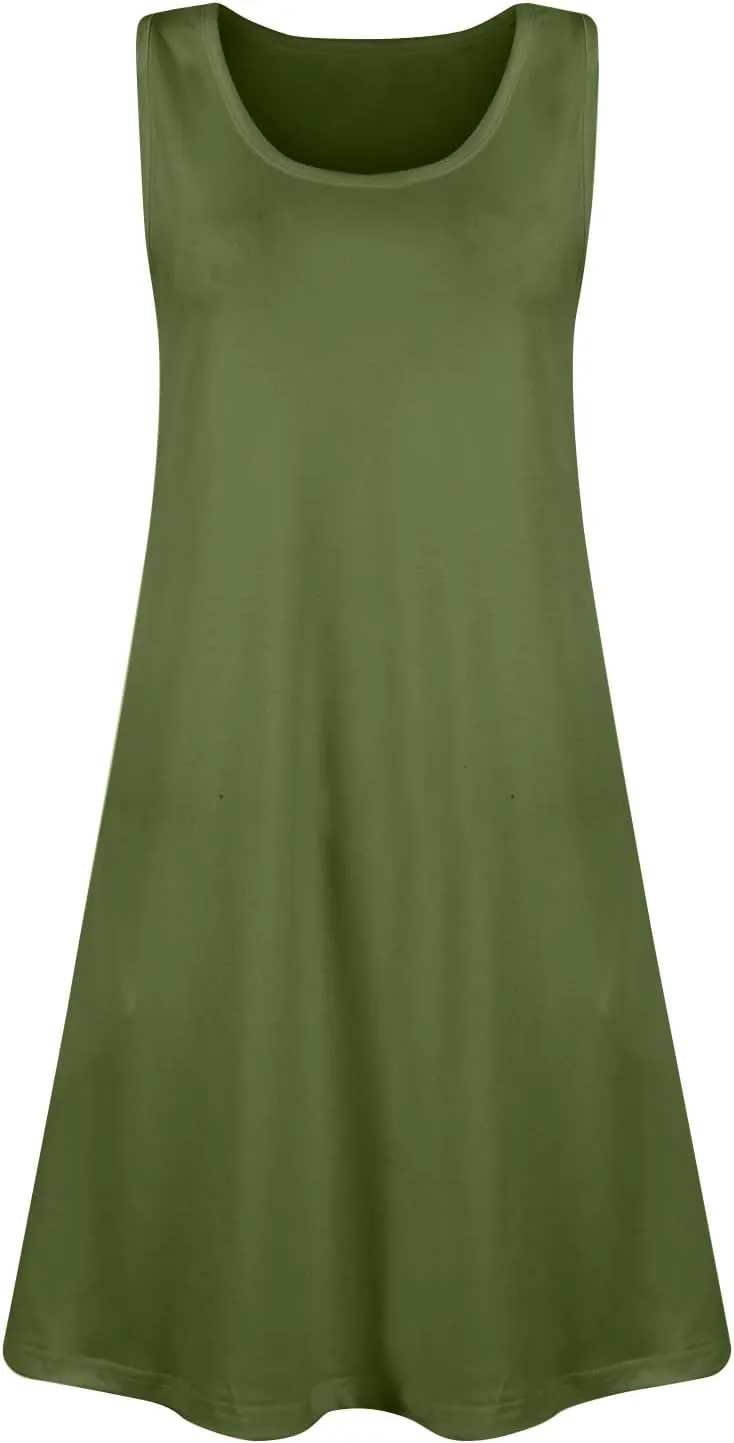 Summer Dresses for Women 2025 Casual Scoop Neck Sleeveless Sundresses Boho Tank Dress Beach Dresses with Pockets
