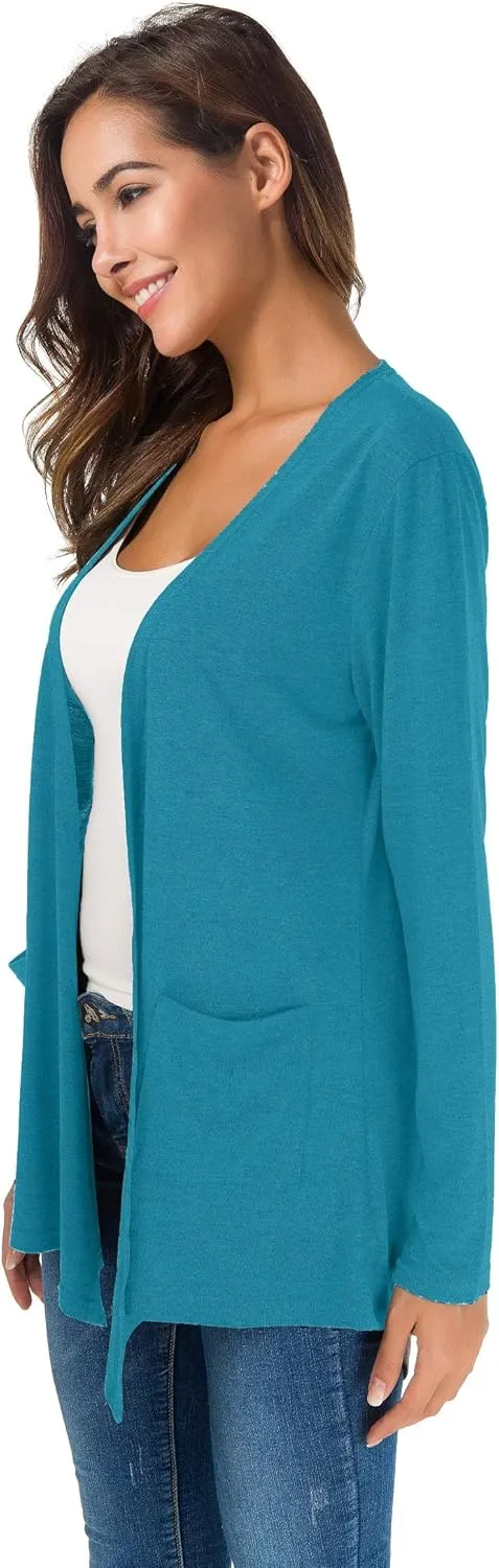 TownCat Cardigans for Women Loose Casual Long Sleeved Open Front Breathable Cardigans with Pockets