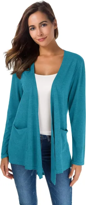 TownCat Cardigans for Women Loose Casual Long Sleeved Open Front Breathable Cardigans with Pockets