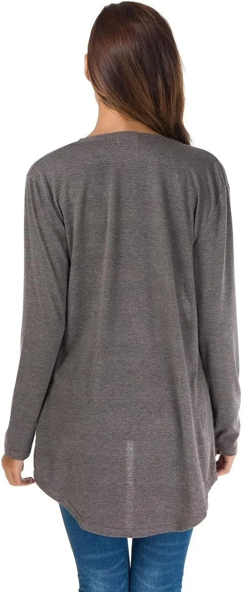TownCat Cardigans for Women Loose Casual Long Sleeved Open Front Breathable Cardigans with Pockets