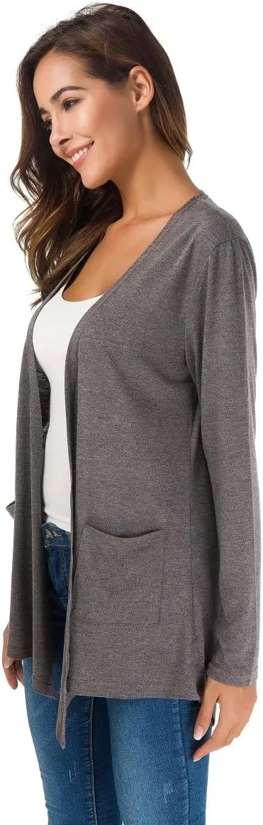 TownCat Cardigans for Women Loose Casual Long Sleeved Open Front Breathable Cardigans with Pockets