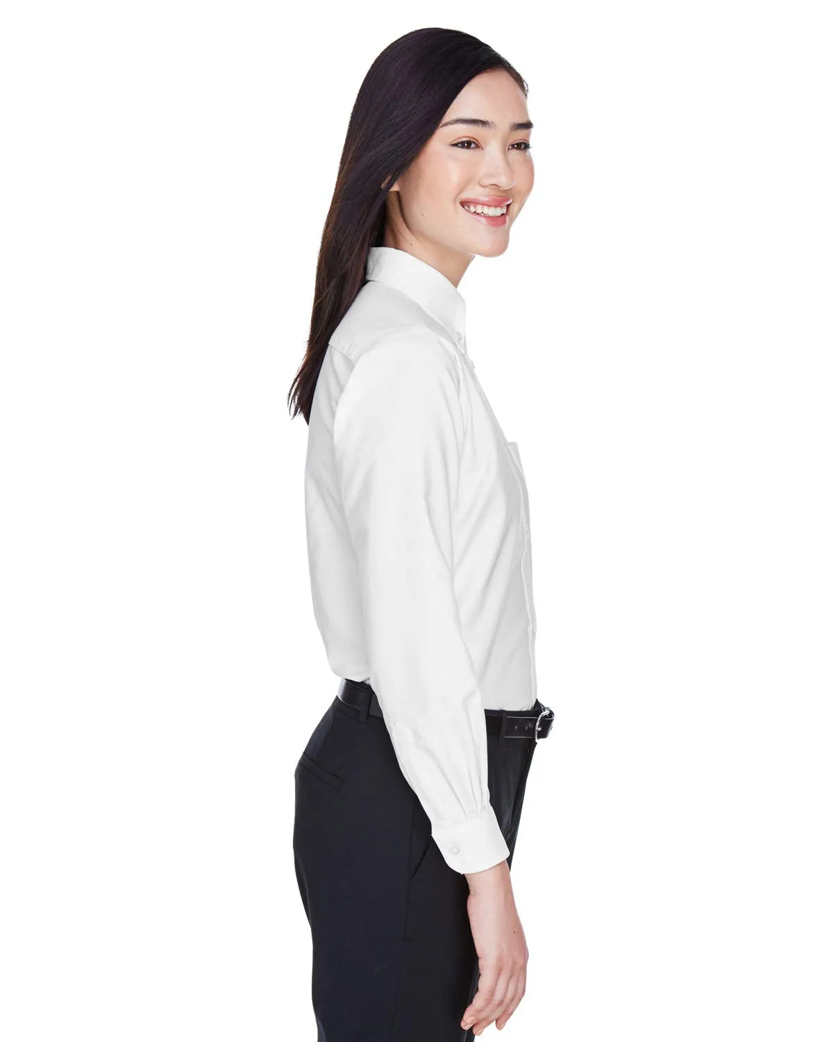 Ultraclub Ladies' Classic Wrinkle Resistant Sleeve Oxford XSmall White Shirts