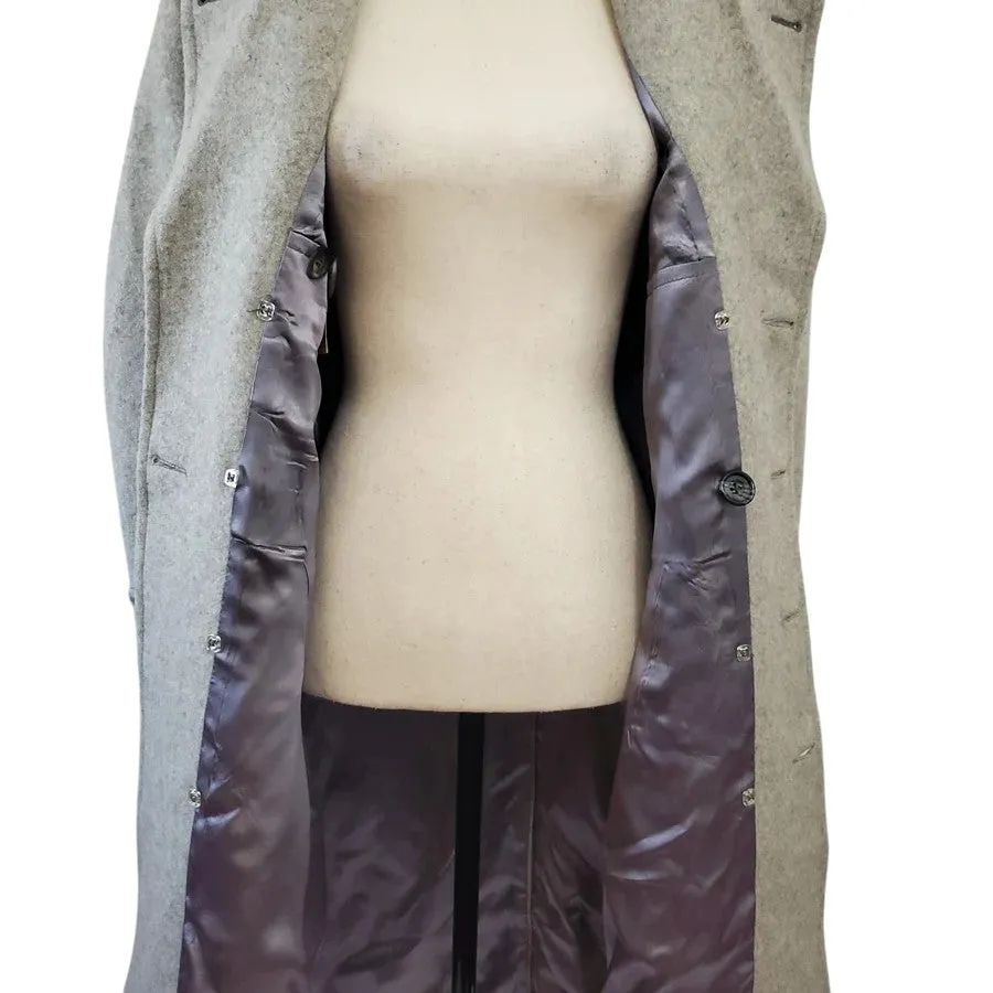 Vintage Double Breasted Wool Coat Belted - Size Medium