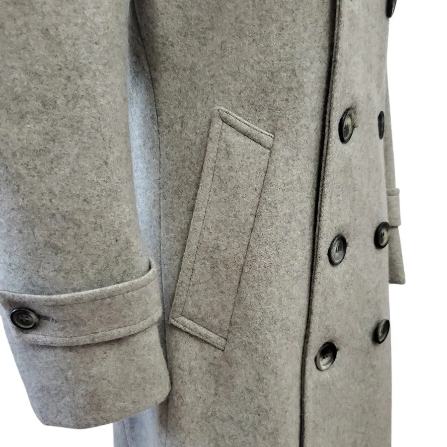 Vintage Double Breasted Wool Coat Belted - Size Medium