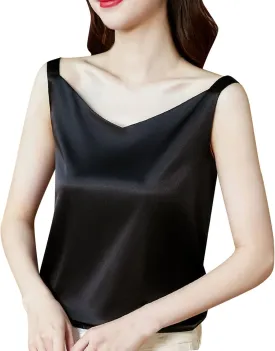 Womens Camisole Glossy Satin Sleeveless V Neck Lace Toggle Cut Sweatshirt Shorts And Top Women